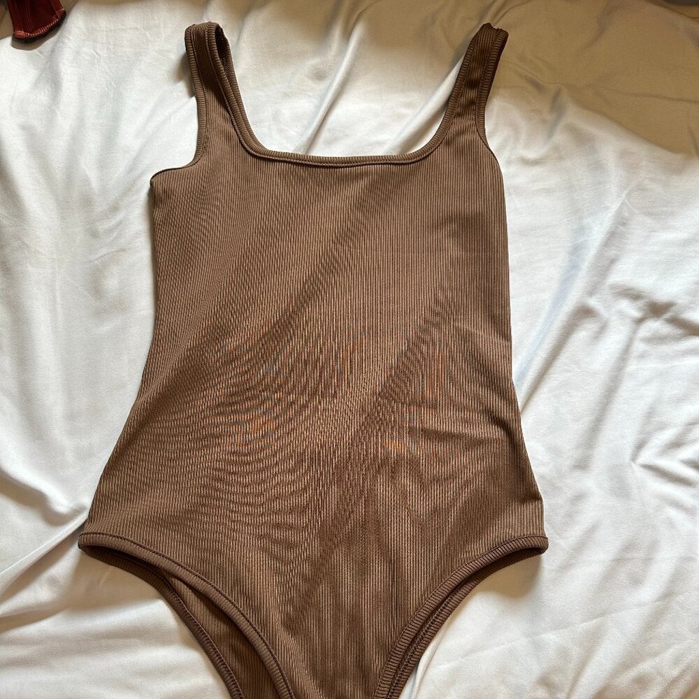 brown bodysuit